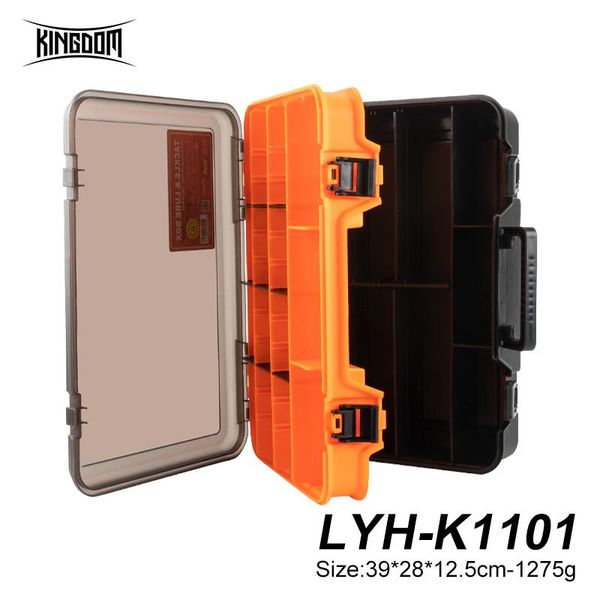kingdom fishing lure tackle box 39*28*12.5cm 1275g multifunctional double sided adjustable connection accessories sorage boxes
kingdom fishing lure tackle box 39*28*12.5cm 1275g multifunctional double sided adjustable connection accessories sorage boxes