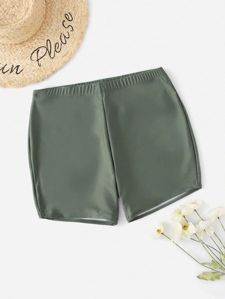 plus plain bikini shorts v7m7#, Black