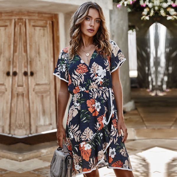 dresses summer women's short floral print 2021 new above knee mini v-neck high waist vacation style beach, Black;gray
dresses summer women's short floral print 2021 new above knee mini v-neck high waist vacation style beach, Black;gray