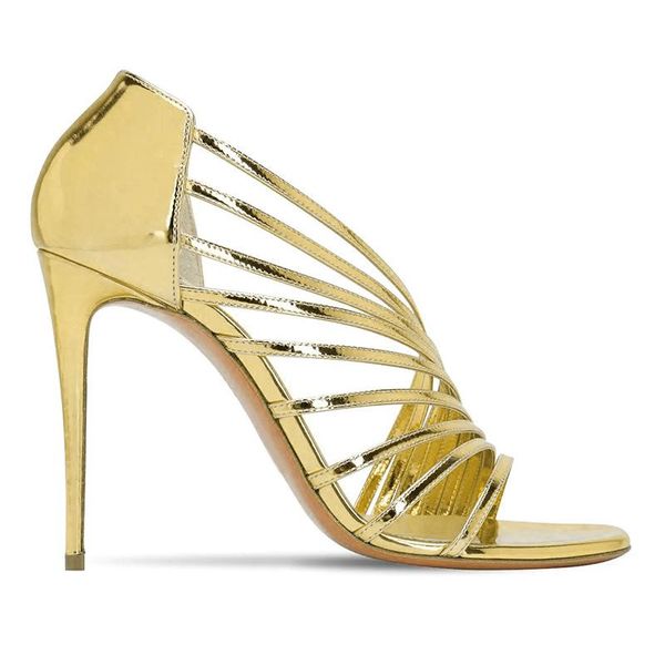 sandals summer style large size gold patent leather stiletto heel all-match one-step banquet dress fashion slim women's shoe, Black
sandals summer style large size gold patent leather stiletto heel all-match one-step banquet dress fashion slim women's shoe, Black