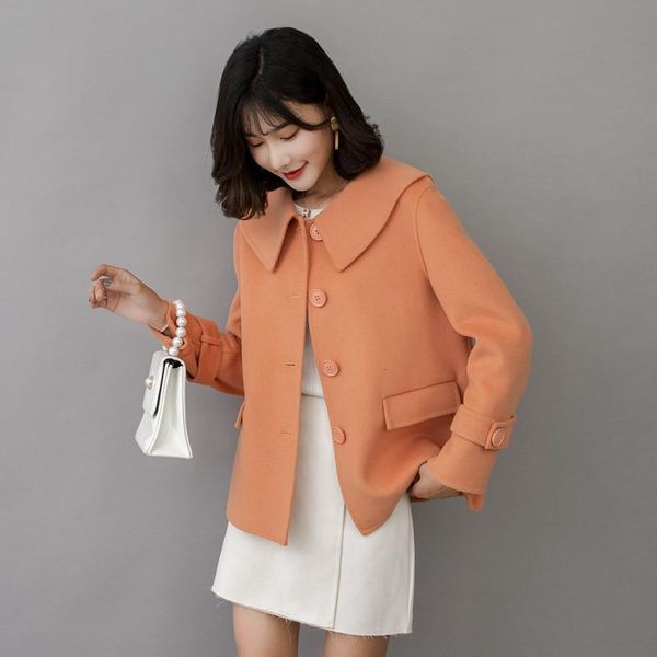 women's wool & blends 2021 autumn and winter double-sided coat female korean version short doll collar cashmere woolen in stock x047, Black
women's wool & blends 2021 autumn and winter double-sided coat female korean version short doll collar cashmere woolen in stock x047, Black