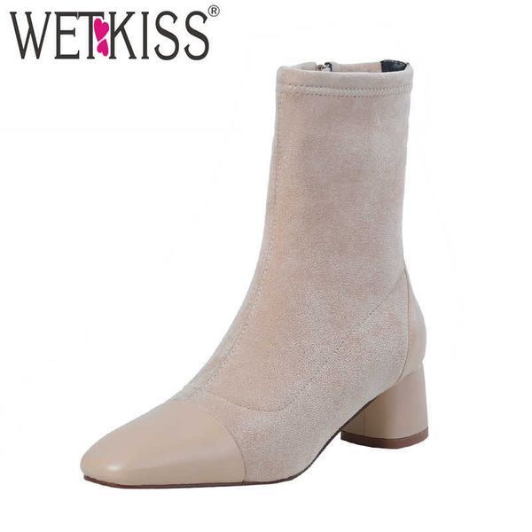 wetkiss stretch sock boots women leather ankle boot female high heels shoes ladies square toe fashion shoes women winter 210630, Black
wetkiss stretch sock boots women leather ankle boot female high heels shoes ladies square toe fashion shoes women winter 210630, Black