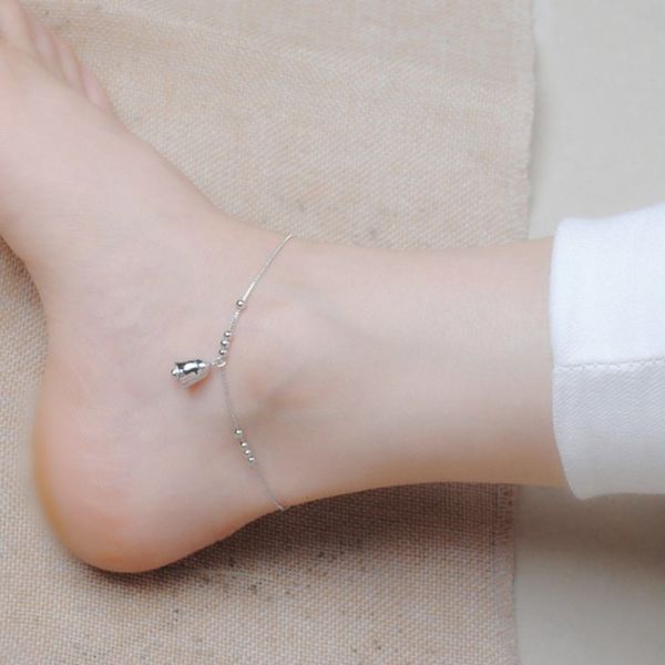 s925 lucky bell japanese and korean trinkets new year's friend gift fashion silver anklet, Red;blue
s925 lucky bell japanese and korean trinkets new year's friend gift fashion silver anklet, Red;blue
