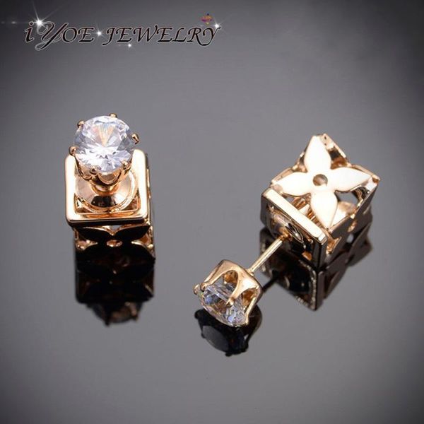 simple style elegant crystal stud earrings fashion double sided flower earring for women in rhodium/ gold color jewelry, Golden;silver
simple style elegant crystal stud earrings fashion double sided flower earring for women in rhodium/ gold color jewelry, Golden;silver