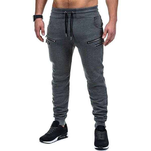 men's pants mens sports elastic waist drawstring track two zipper solid color casual sport fashion men clothing, Black
men's pants mens sports elastic waist drawstring track two zipper solid color casual sport fashion men clothing, Black