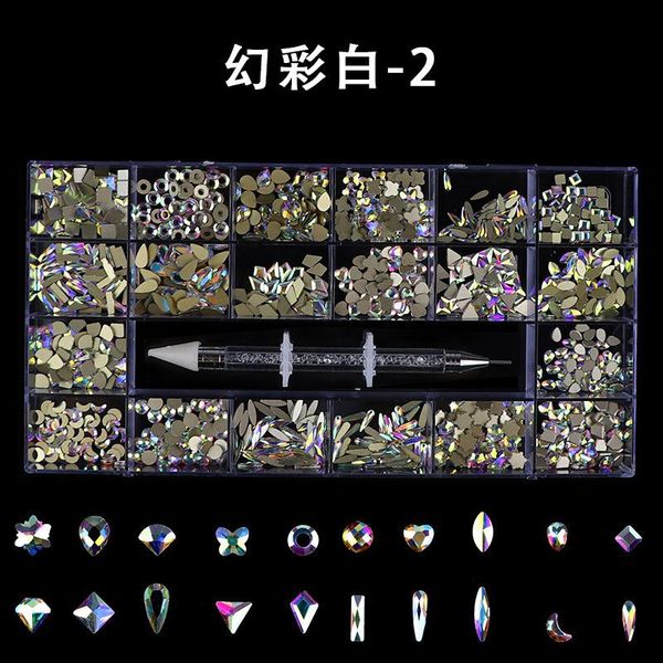 nail art decorations 1box ab glass rhinestones set kit with 1pc dotting pen shiny gems stones manicure multi-shapes, Silver;gold
nail art decorations 1box ab glass rhinestones set kit with 1pc dotting pen shiny gems stones manicure multi-shapes, Silver;gold