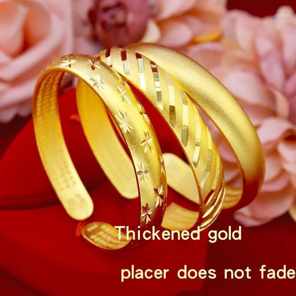 bangle no fading 24k shajin women's bracelet wide brim wedding jewelry fashion personality gift1, Black
bangle no fading 24k shajin women's bracelet wide brim wedding jewelry fashion personality gift1, Black