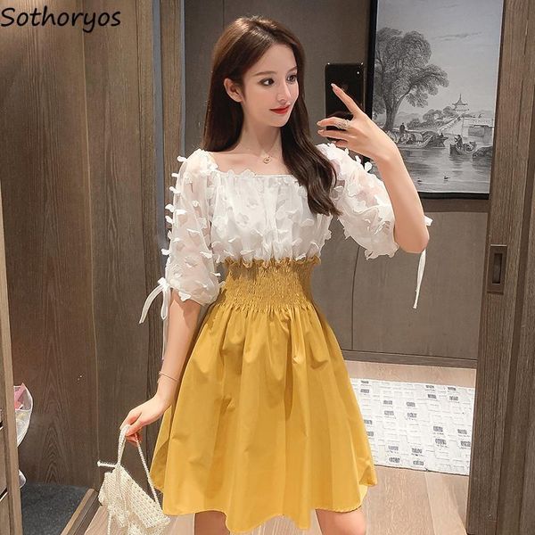 casual dresses women patchwork short sleeve square collar high waist hugging korean stylish knee length vestidos fashion appliques, Black;gray
casual dresses women patchwork short sleeve square collar high waist hugging korean stylish knee length vestidos fashion appliques, Black;gray