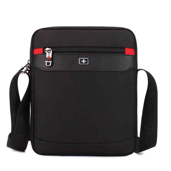 swiss army knife men's bag oxford single shoulder messenger backpack casual canvas, Black;red