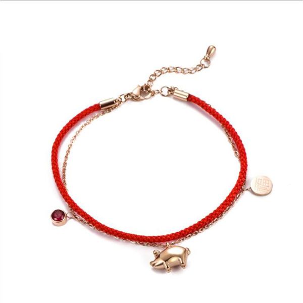charm bracelets fashion minimalist woven hand rope piglet jewelry crystal from titanium steel rose gold pig red bracelet, Golden;silver
charm bracelets fashion minimalist woven hand rope piglet jewelry crystal from titanium steel rose gold pig red bracelet, Golden;silver