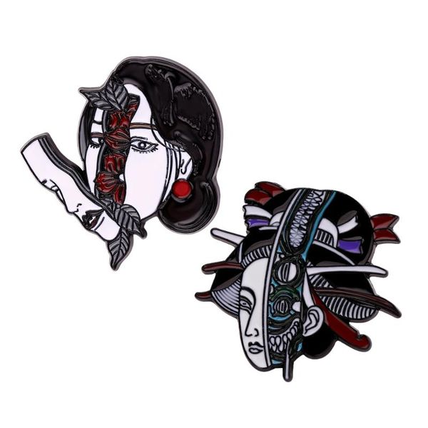 pins, brooches alien geisha woman wear masks enamel pins gothic horror demon for jewelry halloween gift, Gray
pins, brooches alien geisha woman wear masks enamel pins gothic horror demon for jewelry halloween gift, Gray