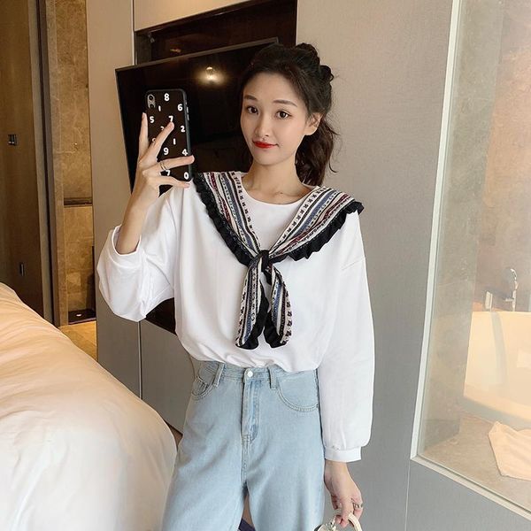 women's t-shirt t-shirts japanese kawaii ladies ulzzang autumn college loose long sleeve stitching shawl female oversized, White
women's t-shirt t-shirts japanese kawaii ladies ulzzang autumn college loose long sleeve stitching shawl female oversized, White