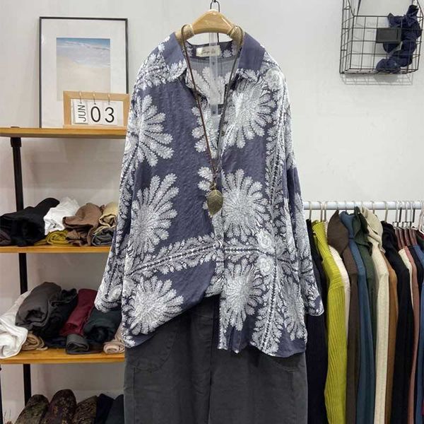 women's blouses & shirts spring arts style women long sleeve loose vintage printing single-breasted cotton linen s vvbo, White
women's blouses & shirts spring arts style women long sleeve loose vintage printing single-breasted cotton linen s vvbo, White