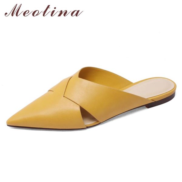 dress shoes meotina women pumps mules pointed toe natural genuine leather slides casual low heel sandals lady yellow large size 34-43, Black
dress shoes meotina women pumps mules pointed toe natural genuine leather slides casual low heel sandals lady yellow large size 34-43, Black