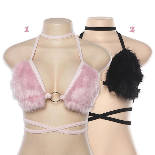 women's tanks & camis women sleeveless sling crop backless fluffy faux fur bras bangage vest halter pink tank party club, White
women's tanks & camis women sleeveless sling crop backless fluffy faux fur bras bangage vest halter pink tank party club, White