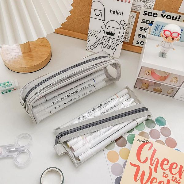 macaron simple transparent pencil case large capacity portable stationery storage bag multifunctional bags
macaron simple transparent pencil case large capacity portable stationery storage bag multifunctional bags