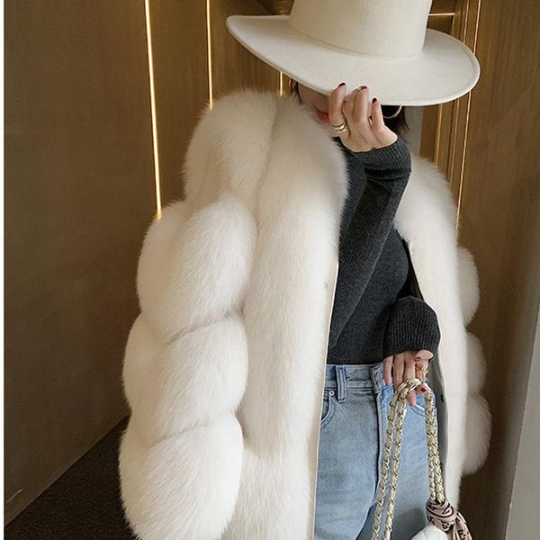 women's fur & faux 2021 autumn winter imported whole skin grass medium long women coat fashion thick warm white jacket, Black
women's fur & faux 2021 autumn winter imported whole skin grass medium long women coat fashion thick warm white jacket, Black
