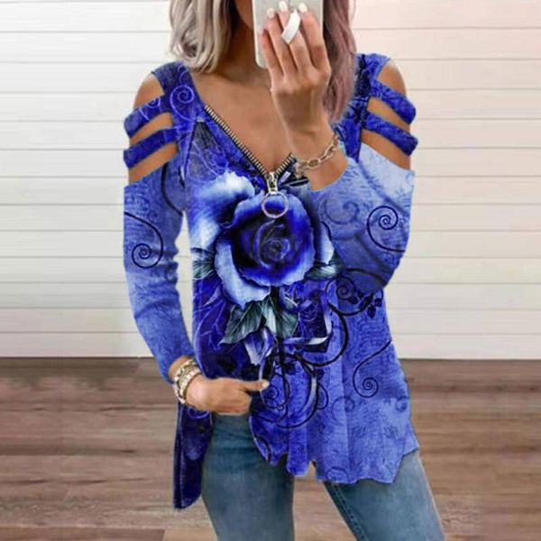 women's blouses & shirts vintage zipper blouse retro prints off-the-shoulder long-sleeve v-neck summer casual loose tee blusas, White
women's blouses & shirts vintage zipper blouse retro prints off-the-shoulder long-sleeve v-neck summer casual loose tee blusas, White