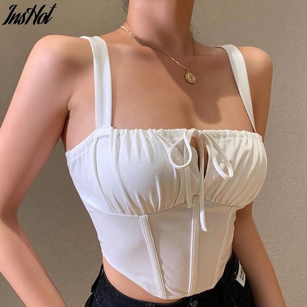 women's tanks & camis sleeveless bustier corset fashion chic crop lace up backless cropped feminino vest, White
women's tanks & camis sleeveless bustier corset fashion chic crop lace up backless cropped feminino vest, White