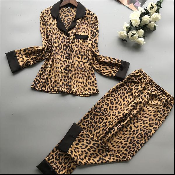 pajamas sets with pants silk women sleepwear homewear satin leopard print lounge pijama long sleeve pyjamas thin, Black;red
pajamas sets with pants silk women sleepwear homewear satin leopard print lounge pijama long sleeve pyjamas thin, Black;red