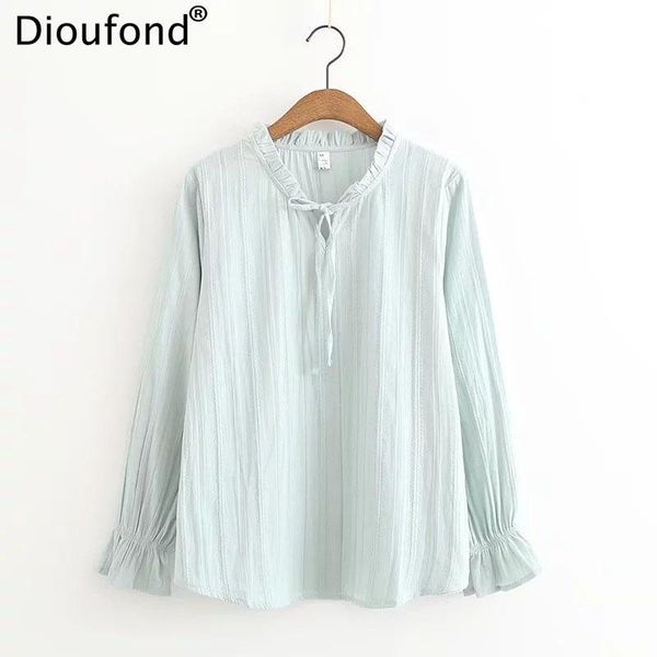 women's blouses & shirts dioufond 2021 flare sleeve solid cotton female casual full feminine blouse v-neck clothes for women, White
women's blouses & shirts dioufond 2021 flare sleeve solid cotton female casual full feminine blouse v-neck clothes for women, White