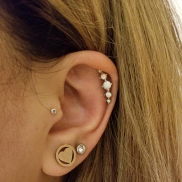 stud 1pcs stainless steel crytal cartilage piercing jewelry flower tragus earring heart ring, Golden;silver
stud 1pcs stainless steel crytal cartilage piercing jewelry flower tragus earring heart ring, Golden;silver