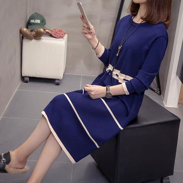 casual dresses pullover sweater dress women 2021 autumn winter color block loose oversized vintage long knit female, Black;gray
casual dresses pullover sweater dress women 2021 autumn winter color block loose oversized vintage long knit female, Black;gray