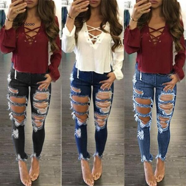 women's jeans women spring fashion high waist mom female ripped denim skinny woman plus size pencil pants, Blue
women's jeans women spring fashion high waist mom female ripped denim skinny woman plus size pencil pants, Blue
