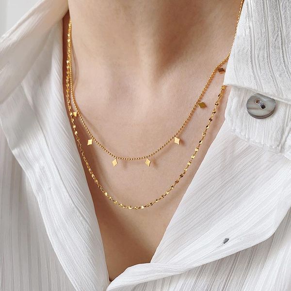 pendant necklaces peri'sbox titanium steel rhombus charm layering choker necklace for women dainty thin twisted beaded chain collar, Silver
pendant necklaces peri'sbox titanium steel rhombus charm layering choker necklace for women dainty thin twisted beaded chain collar, Silver