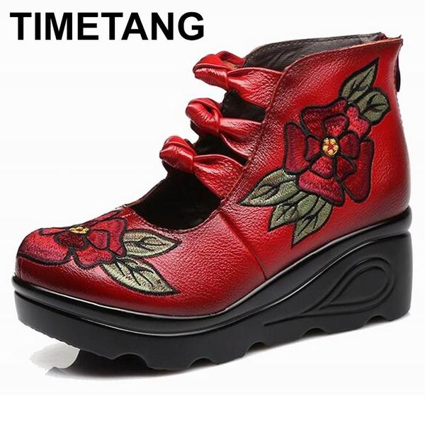 dress shoes timetang spring genuine leather women pumps platform wedges round toes embroider back zip high heel handmade, Black
dress shoes timetang spring genuine leather women pumps platform wedges round toes embroider back zip high heel handmade, Black