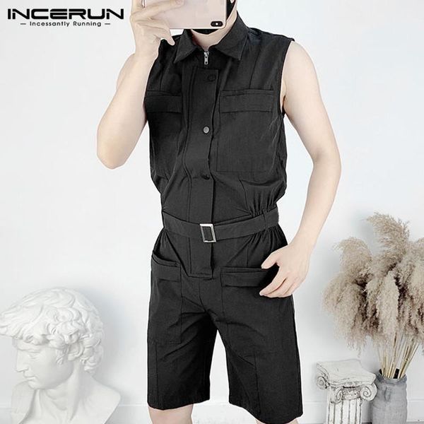 men's pants incerun fashion men overalls summer sleeveless jumpsuit 2021 solid color multi-pockets streetwear punk rompers mens trouser, Black
men's pants incerun fashion men overalls summer sleeveless jumpsuit 2021 solid color multi-pockets streetwear punk rompers mens trouser, Black