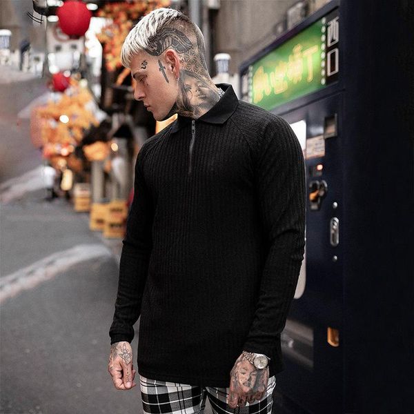 men's polos men fashion solid knit ribbed shirt casual lapel zipper pullover spring summer long sleeve shirts hipster, White;black
men's polos men fashion solid knit ribbed shirt casual lapel zipper pullover spring summer long sleeve shirts hipster, White;black