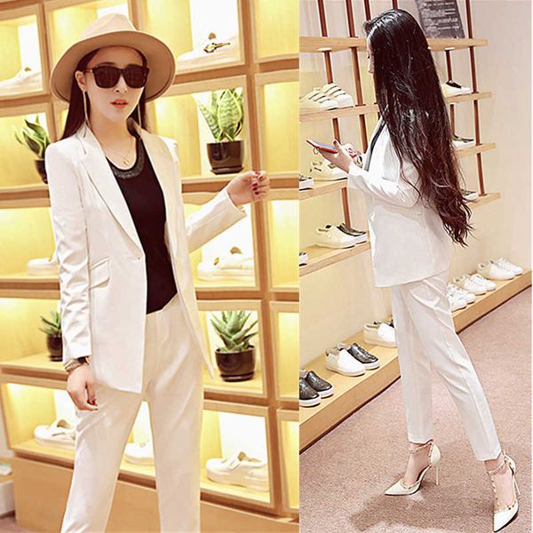 suit female two-piece spring and autumn women's korean fashion temperament was thin white suit jacket slim pants 210527
suit female two-piece spring and autumn women's korean fashion temperament was thin white suit jacket slim pants 210527