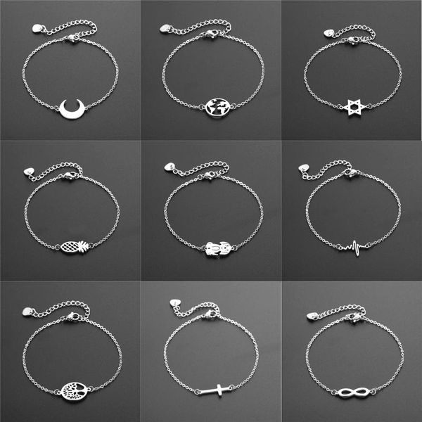 link, chain stainless steel charm bracelet for women heart cross butterfly pendant party jewelry accessories gifts, Black
link, chain stainless steel charm bracelet for women heart cross butterfly pendant party jewelry accessories gifts, Black