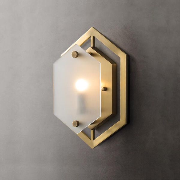 light luxury art creative hexagonal copper wall lamp model room bedroom bedside bathroom living study
light luxury art creative hexagonal copper wall lamp model room bedroom bedside bathroom living study