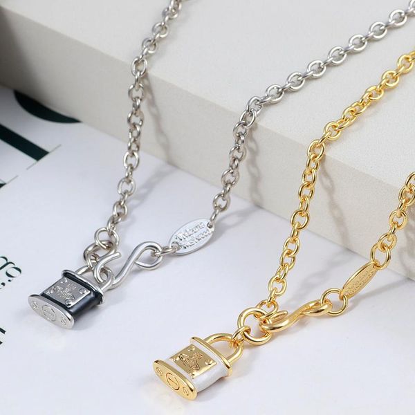 pendant necklaces european and american niche design earth star ball relief girl glazed small lock simple money chain necklace, Silver
pendant necklaces european and american niche design earth star ball relief girl glazed small lock simple money chain necklace, Silver