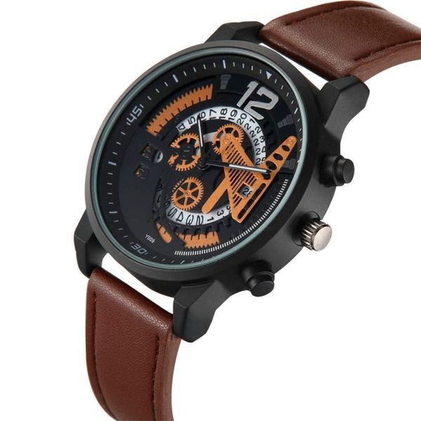 wristwatches fashion brand watch leather casual mens hollow gear calendar wrist for men relogio masculino clock quartz, Slivery;brown
wristwatches fashion brand watch leather casual mens hollow gear calendar wrist for men relogio masculino clock quartz, Slivery;brown