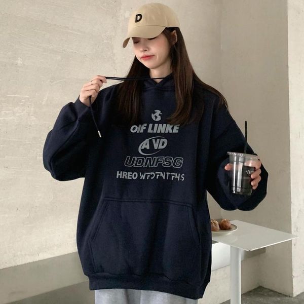 women's hoodies & sweatshirts real po of autumn clothing korean style all-match letters printed hooded, Black
women's hoodies & sweatshirts real po of autumn clothing korean style all-match letters printed hooded, Black
