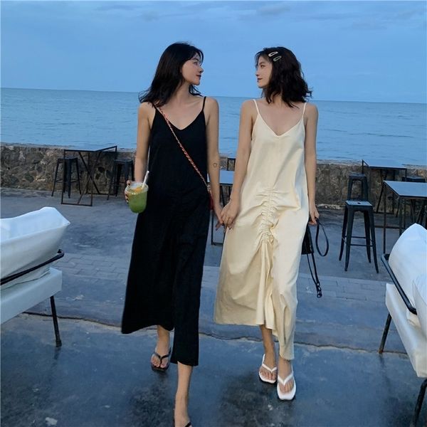 women maxi loose pleated v-neck sling dress womens long dresses plus size, Black;gray
women maxi loose pleated v-neck sling dress womens long dresses plus size, Black;gray