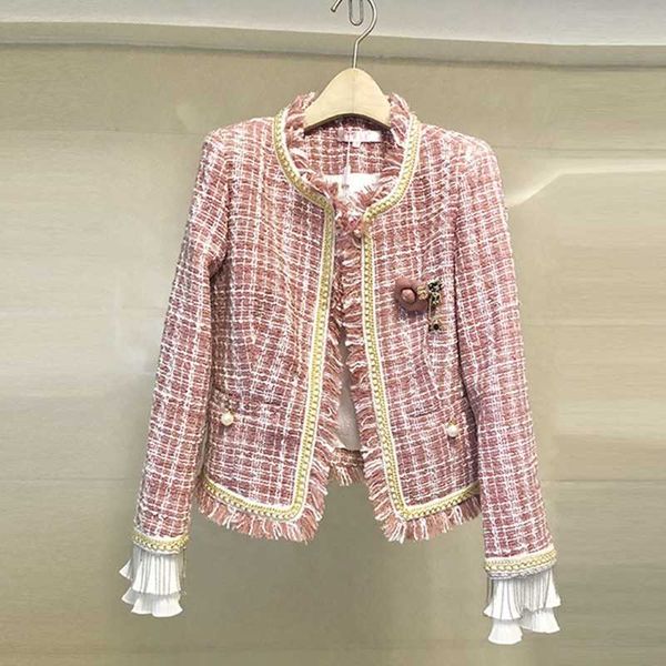 autumn winter runway fashion plaid tweed jacket tassel beading long sleeve jacket coat 210529, Black;brown
autumn winter runway fashion plaid tweed jacket tassel beading long sleeve jacket coat 210529, Black;brown