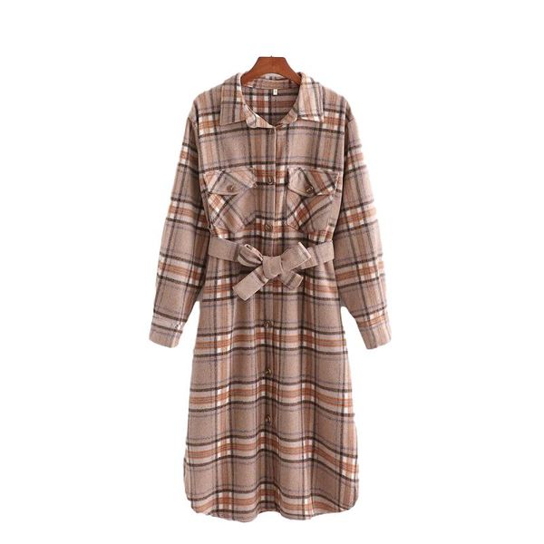 women's wool & blends vintage woman loose camel plaid sashes long woolen coats autumn-winter fashion ladies soft jacket female oversiz, Black
women's wool & blends vintage woman loose camel plaid sashes long woolen coats autumn-winter fashion ladies soft jacket female oversiz, Black