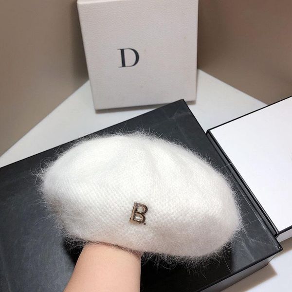 berets 2021 beret hats for women autumn winter hat angora fur ladies fashion b letter keep warm soft wax painter cap, Blue;gray
berets 2021 beret hats for women autumn winter hat angora fur ladies fashion b letter keep warm soft wax painter cap, Blue;gray