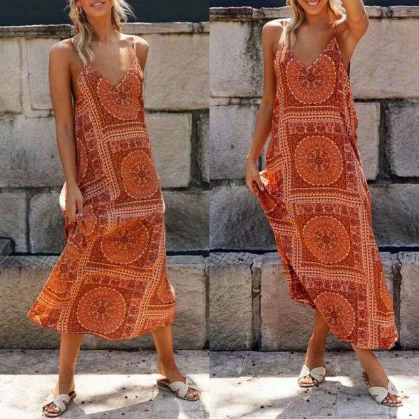 casual dresses women summer retro long dress sleeveless floral beach strap orange color, Black;gray
casual dresses women summer retro long dress sleeveless floral beach strap orange color, Black;gray