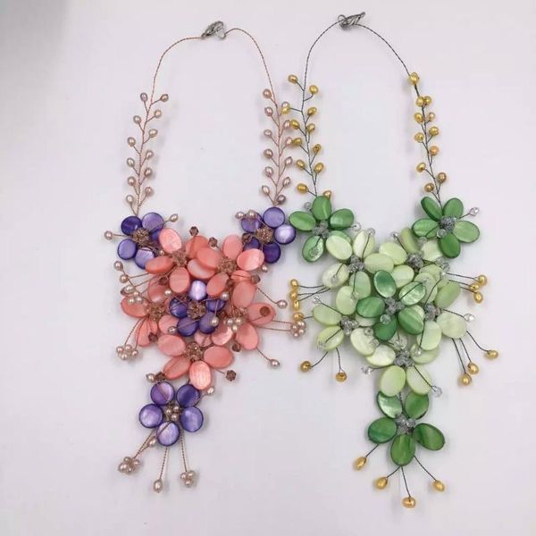 sea shell flower and freshwater pearl beads necklace 19inch weholesale gift fppj chains, Silver
sea shell flower and freshwater pearl beads necklace 19inch weholesale gift fppj chains, Silver