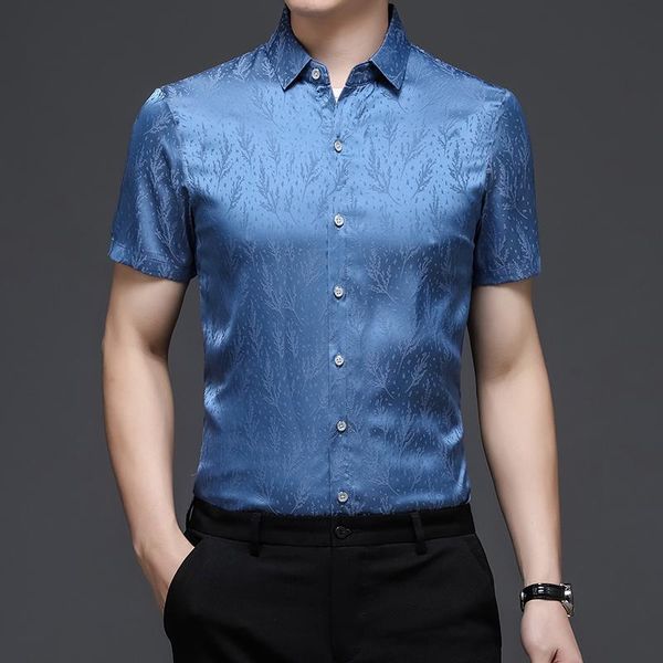arrival 2021 men's silk shirts summer fashion striped soft clothes male short sleeve smooth dress casual, White;black
arrival 2021 men's silk shirts summer fashion striped soft clothes male short sleeve smooth dress casual, White;black