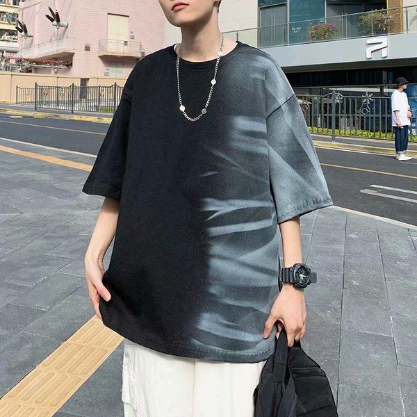 short sleeve t-shirt for men casual all-match tie-dye tide brand loose hip-hop streetwear male clothes spring summer o-neck men's t-shi, White;black
short sleeve t-shirt for men casual all-match tie-dye tide brand loose hip-hop streetwear male clothes spring summer o-neck men's t-shi, White;black