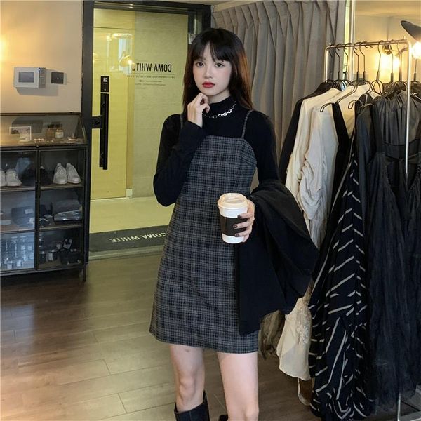 casual dresses morality show thin waist with shoulder-straps receive 2021 + pure color turtleneck render unlined upper garment, Black;gray
casual dresses morality show thin waist with shoulder-straps receive 2021 + pure color turtleneck render unlined upper garment, Black;gray