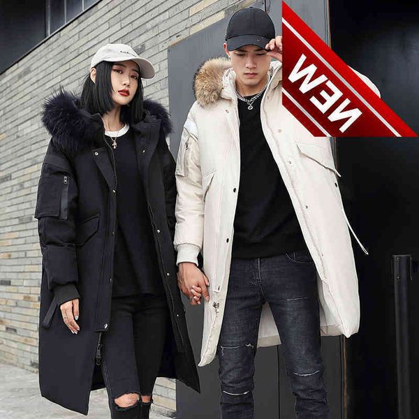 2021 couples new fashion long luxury senior plus winter casual down jacket with hooded big fur collar warm men and women coat, Black
2021 couples new fashion long luxury senior plus winter casual down jacket with hooded big fur collar warm men and women coat, Black