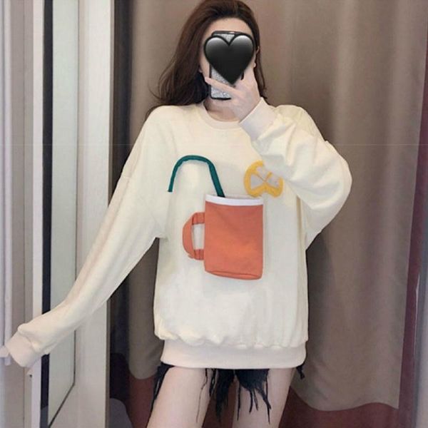 women's hoodies & sweatshirts womens pattern embroidery o-neck long sleeve thicken loose korean design slouch casual students, Black
women's hoodies & sweatshirts womens pattern embroidery o-neck long sleeve thicken loose korean design slouch casual students, Black