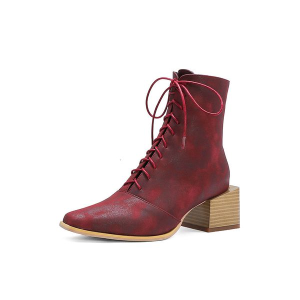 asumer 's est european boots for women colors pointed lace up the square heel ladies'casual shoes, Black
asumer 's est european boots for women colors pointed lace up the square heel ladies'casual shoes, Black